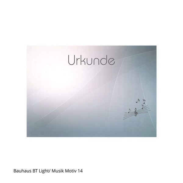 Notenzeile auf Urkunde im Querformat