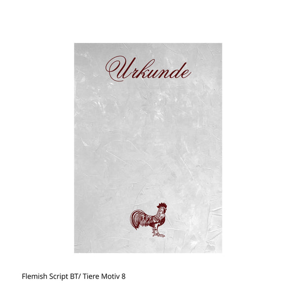 Urkunde mit schönem Hahn für Geflügelzüchter