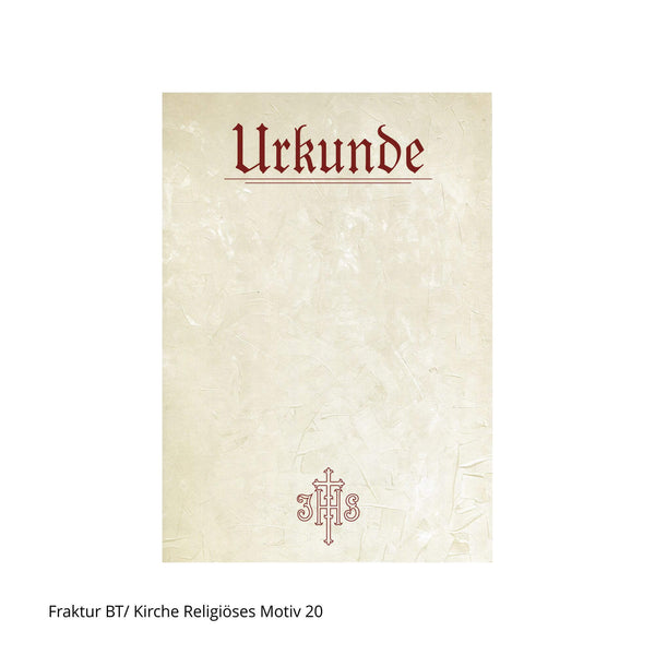 Urkunde mit IHS-Motiv