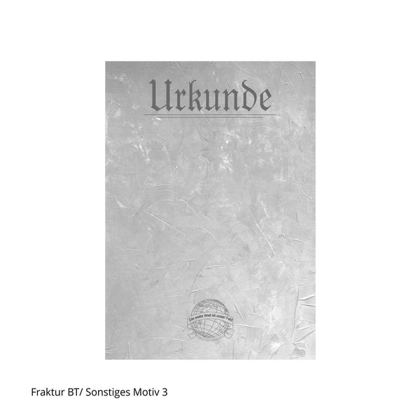 Neutrale Urkunde mit Weltkugel-Motiv