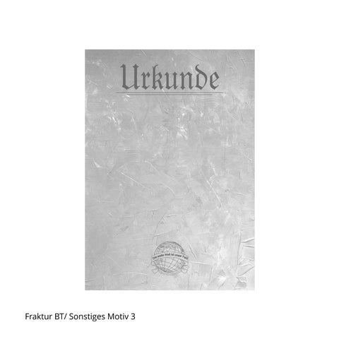 Neutrale Urkunde mit Weltkugel-Motiv