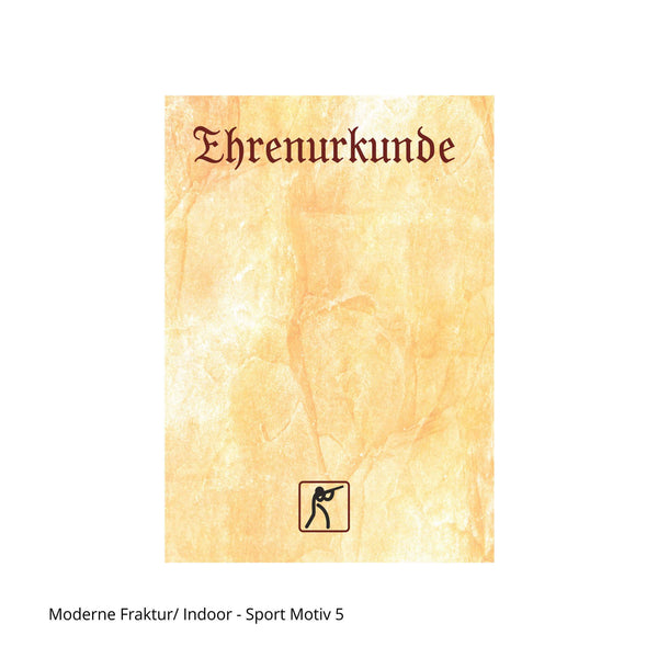 Motiv Schütze als Piktogramm auf Ehrenurkunde