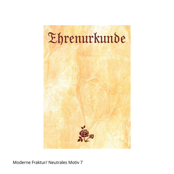 Edles Rosenmotiv auf Ehrenurkunde
