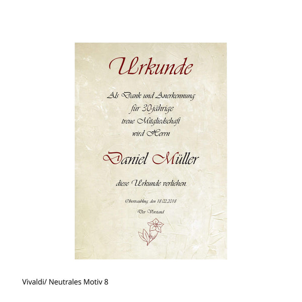 Blumenmotiv in Kombination mit Texteindruck