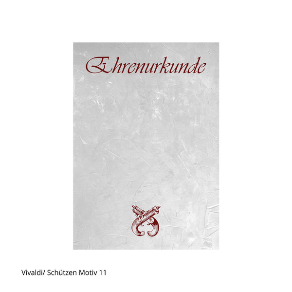 Ehrenurkunde mit gekreuzten Böllern