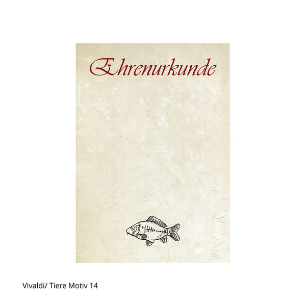 Ehrenurkunde für Fischereivereine