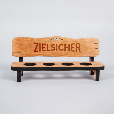 Schnapsbank mit 4 Gläsern Zielsicher