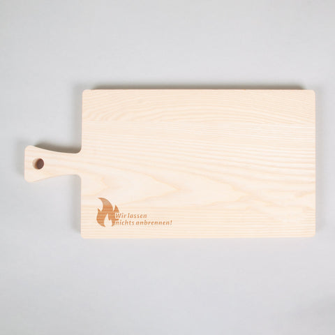 Schneidebrett Esche Wir lassen nichts anbrennen