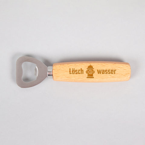 Flaschenöffner aus Buchenholz Löschwasser