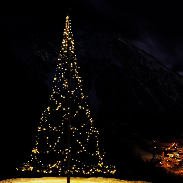 Weihnachtsbaumbeleuchtung für Fahnenmast - warm weiß