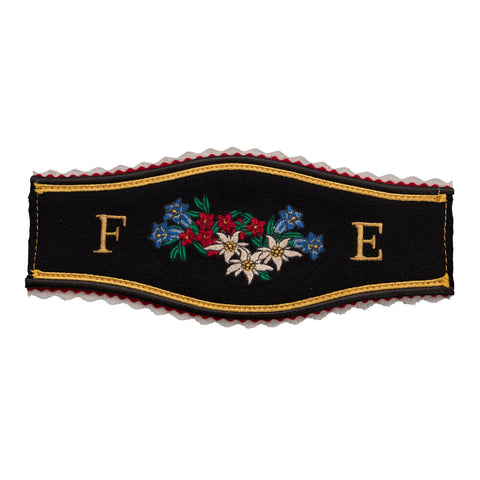 Brustschild für Tracht mit Alpenblumen und Namensinitialien