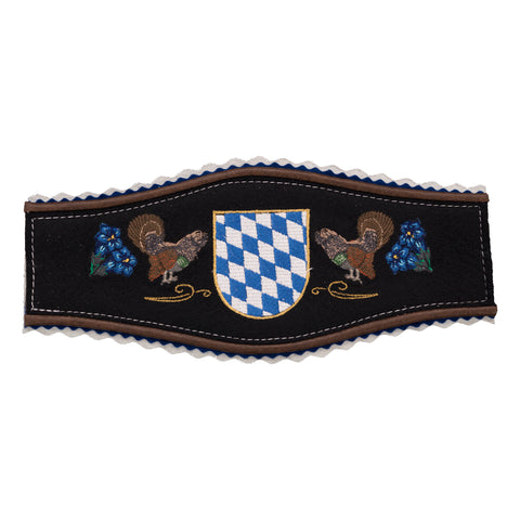 Bruststeg für Tracht, Motiv 2 Auerhähne mit Wappen