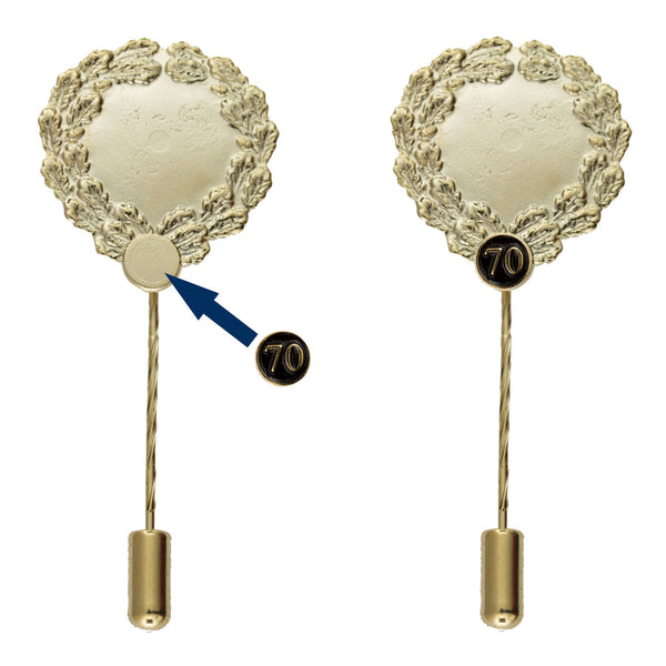 Eichenlaubkranz mit Zahlenplättchen