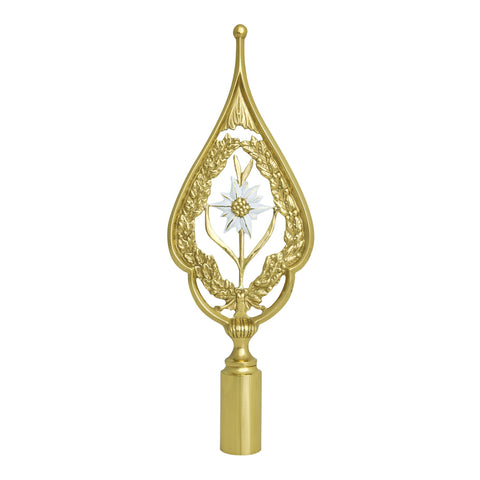 Fahnenspitze mit Edleweißmotiv