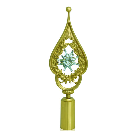 Fahnenspitze mit Edleweißmotiv