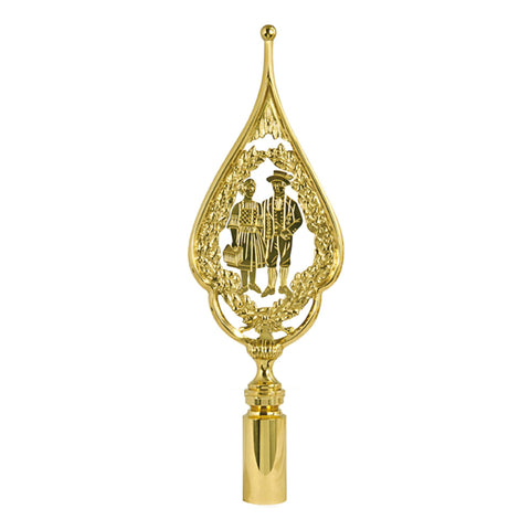 Fahnenspitze mit Trachtenpaar