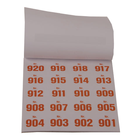 Gewinnaufklebenummern orange