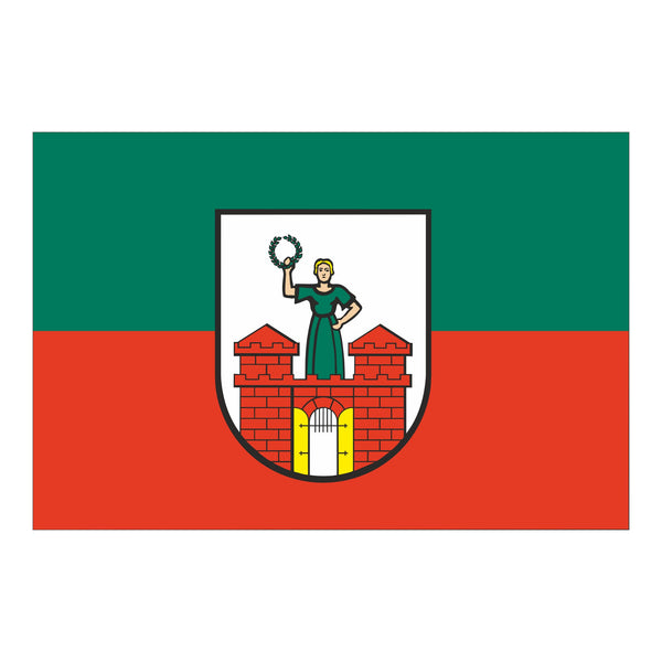 Stadtfahne Magedeburg mit Wappen