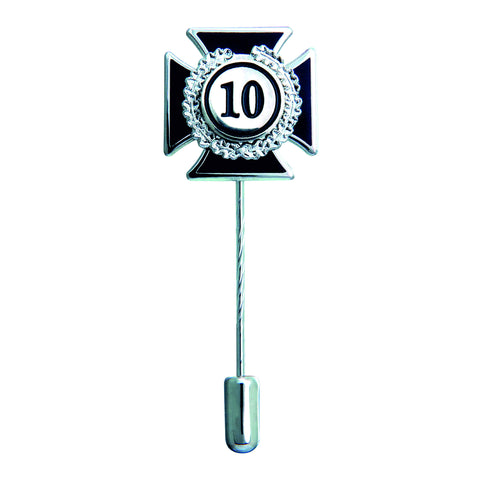 Kriegerabzeichen silber mit Zahl 10