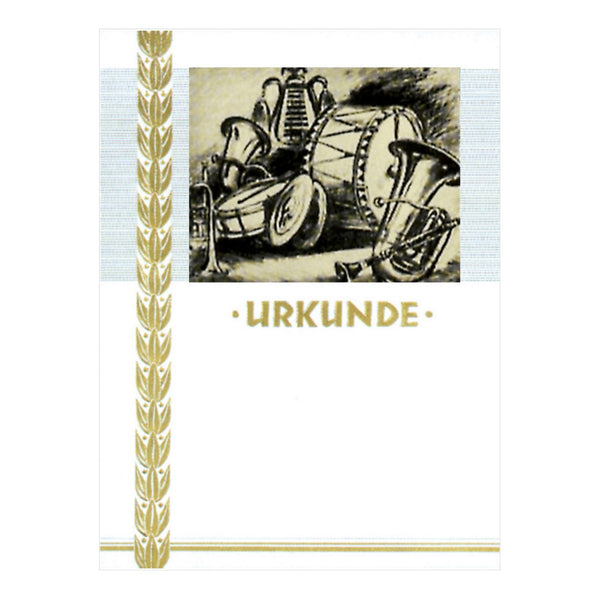 Urkunde mit Motiv Musikverein