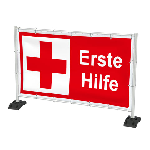 Bauzaunbanner "Erste Hilfe"