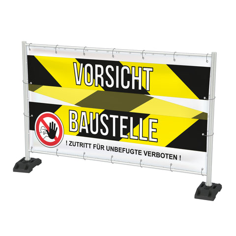 Bauzaunbanner "Vorsicht Baustelle"