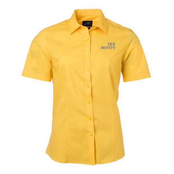 Bluse mit kurzen Ärmeln in Gelb