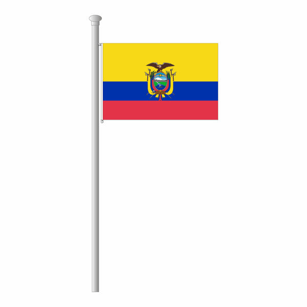 Ecuador mit Wappen Flagge Querformat