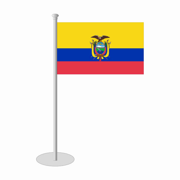 Ecuador mit Wappen Tischfähnchen