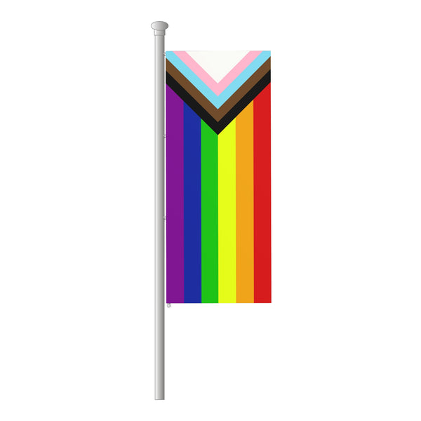 Progress-Pride Hissfahne im Hochformat