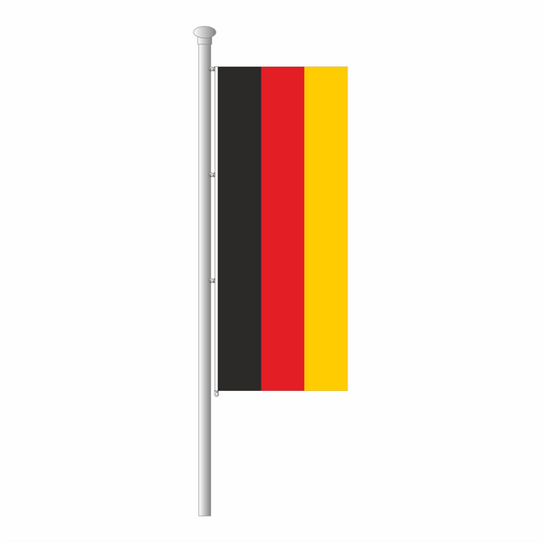 Deutschland als Hissfahne im Hochformat