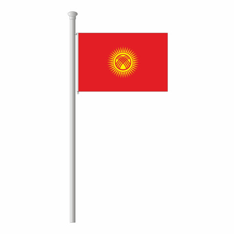 Kirgisistan (Kirgistan) Flagge Querformat