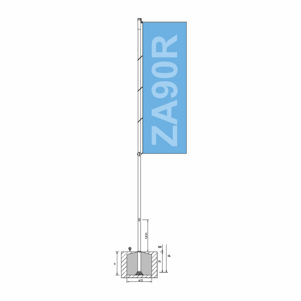 Fahnenmast Euromast ZA90R / ZA100R Flag Return