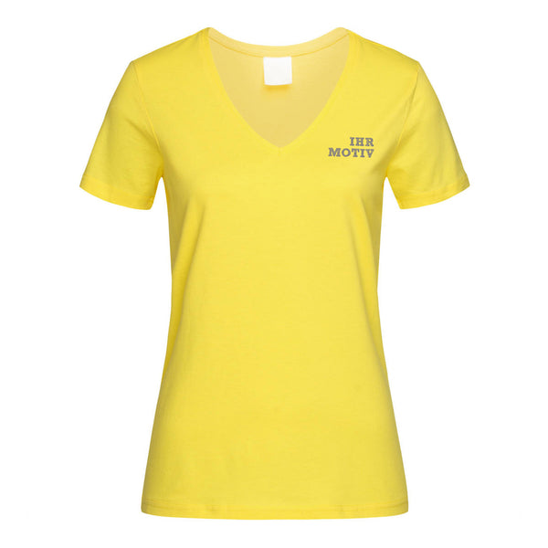 Tailliertes Damen-V-Auschnitt-Shirt mit Seitennähte