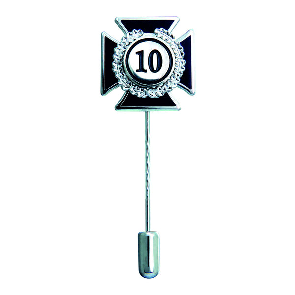 Kriegerabzeichen silber mit Zahl 10
