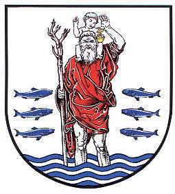 Das Wappen der Stadt Kappeln in der Landschaft Angeln im Kreis Schleswig-Flensburg in Schleswig-Holstein
