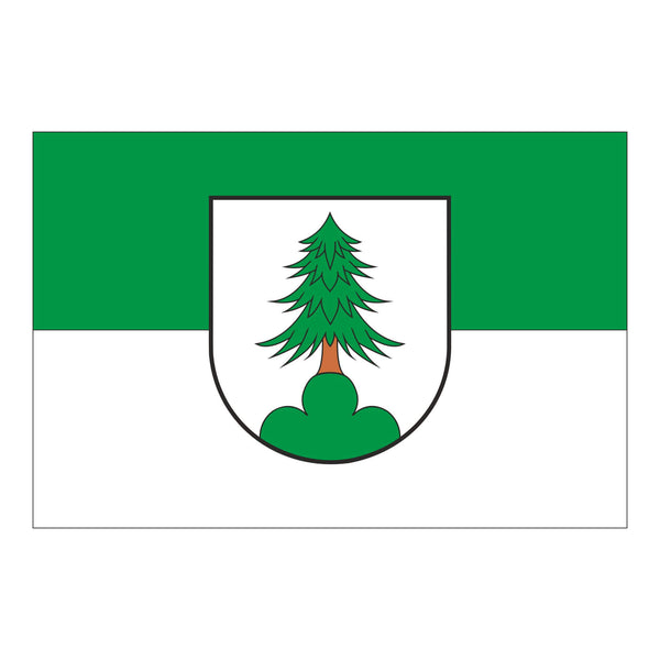 Die Flagge der Gemeine Adelmannsfelden mit Wappen