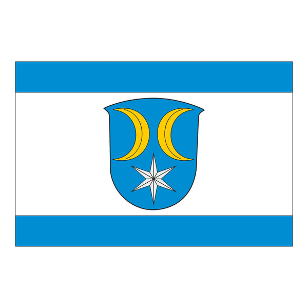 Die Gemeindefahne von Allendorf (Eder) mit Gemeindewappen