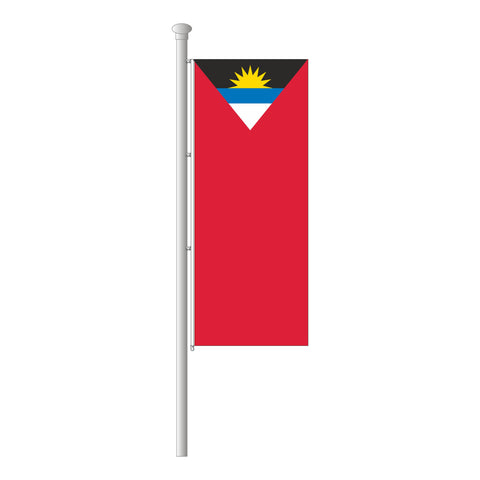 Antigua und Barbuda Hissfahne im Hochformat
