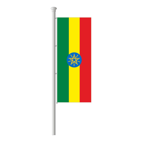 Äthiopien Hissfahne im Hochformat