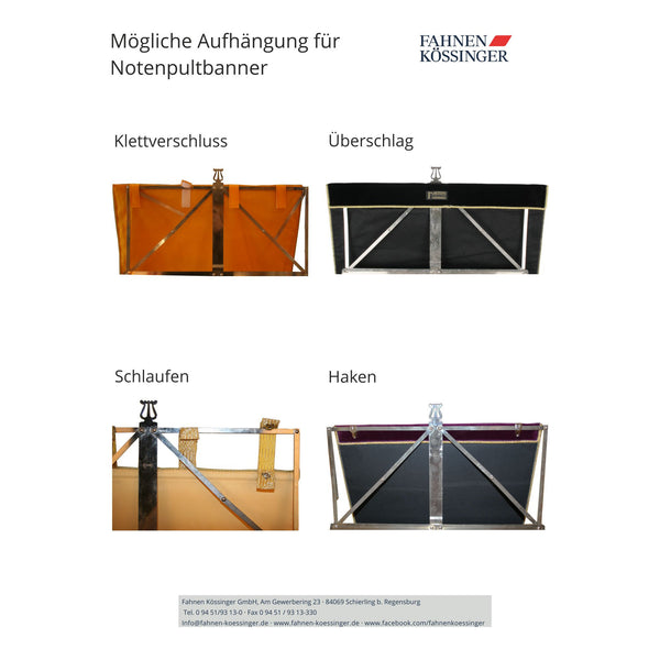 Notenpultbanner bestickt aufwendige Motive