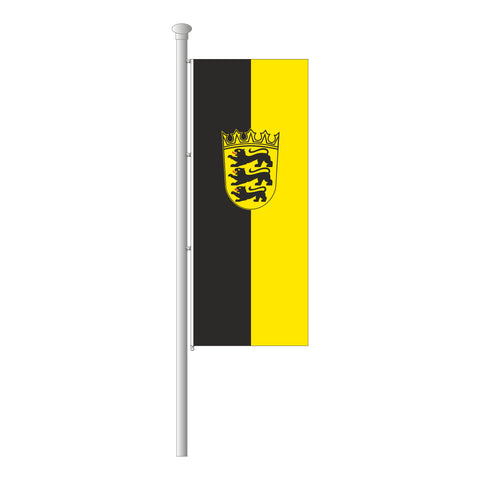 Baden-Württemberg mit Wappen Hissfahne im Hochformat