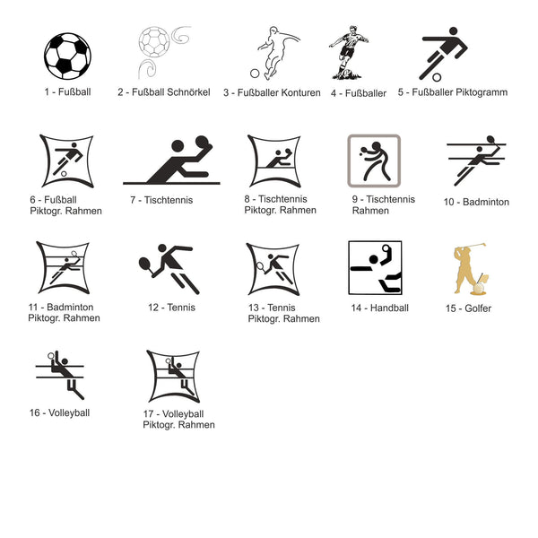 Motive zur Auswahl für Ballsportarten