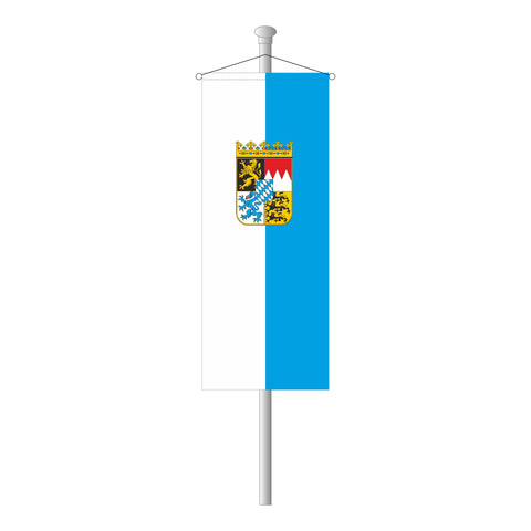 Bayern weiß-blau mit Wappen Bannerfahne