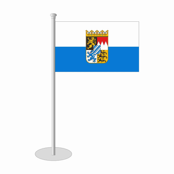 Bayern weiß-blau mit Wappen Tischfähnchen