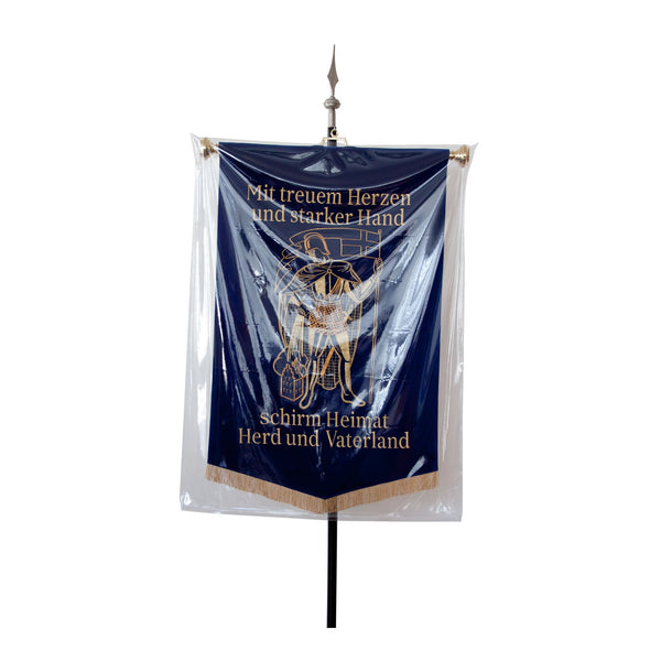 Beispiel Banner mit Klarsichthülle / Regenschutz 