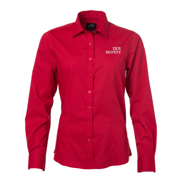 Preisgünstige Popeline-Bluse mit langen Ärmeln