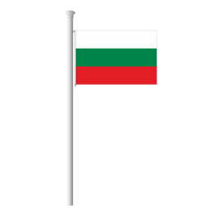 Bulgarien weiß-grün-rot genähte Hissflagge im Querformat