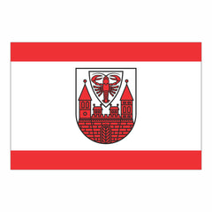 Brandenburg ohne Wappen, genähte Flagge im Querformat – Fahnen Koessinger