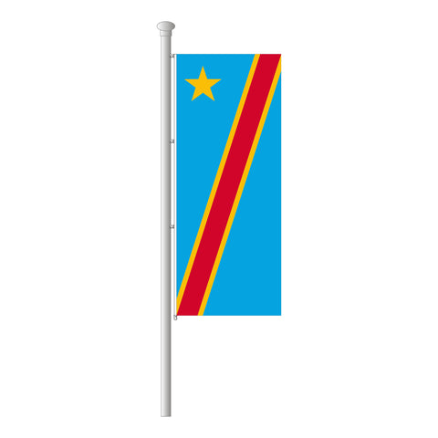 Demokratische Republik Kongo Hissfahne im Hochformat
